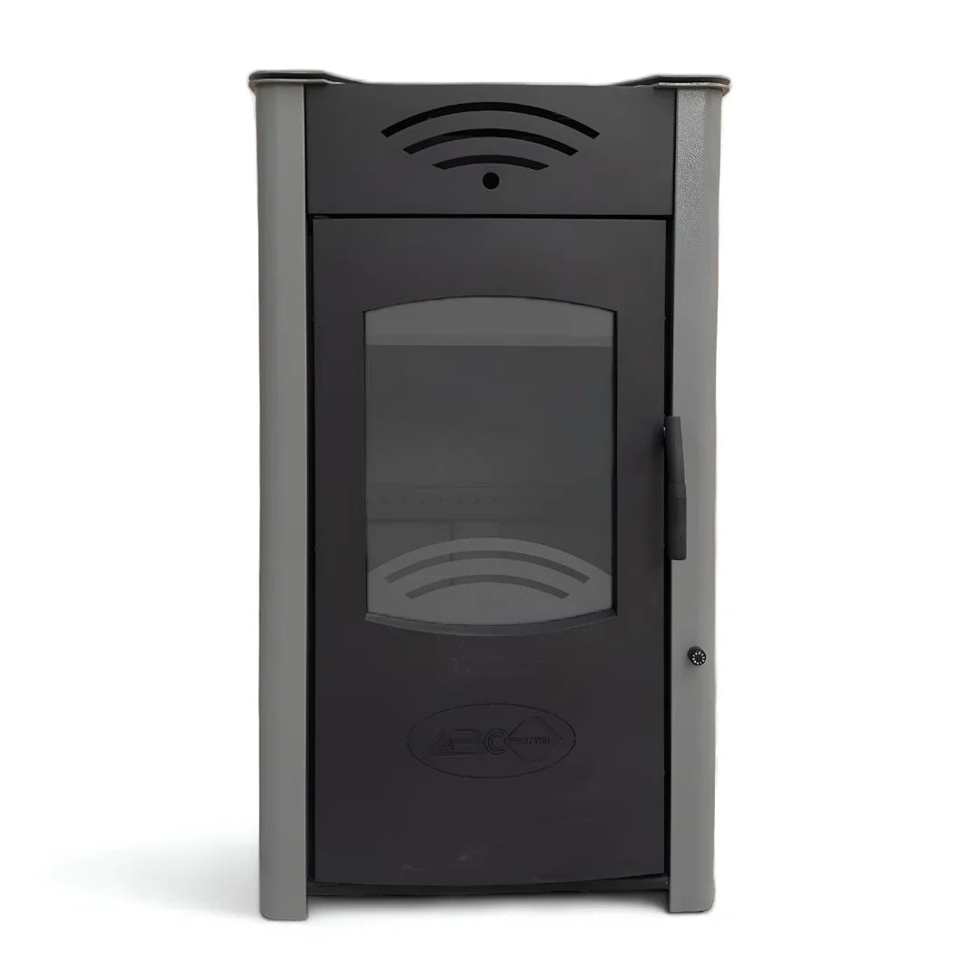 Centrālapkures krāsns ar stikla durvīm un ūdens siltummaini – apkures krāsns radiatoru sistēmai