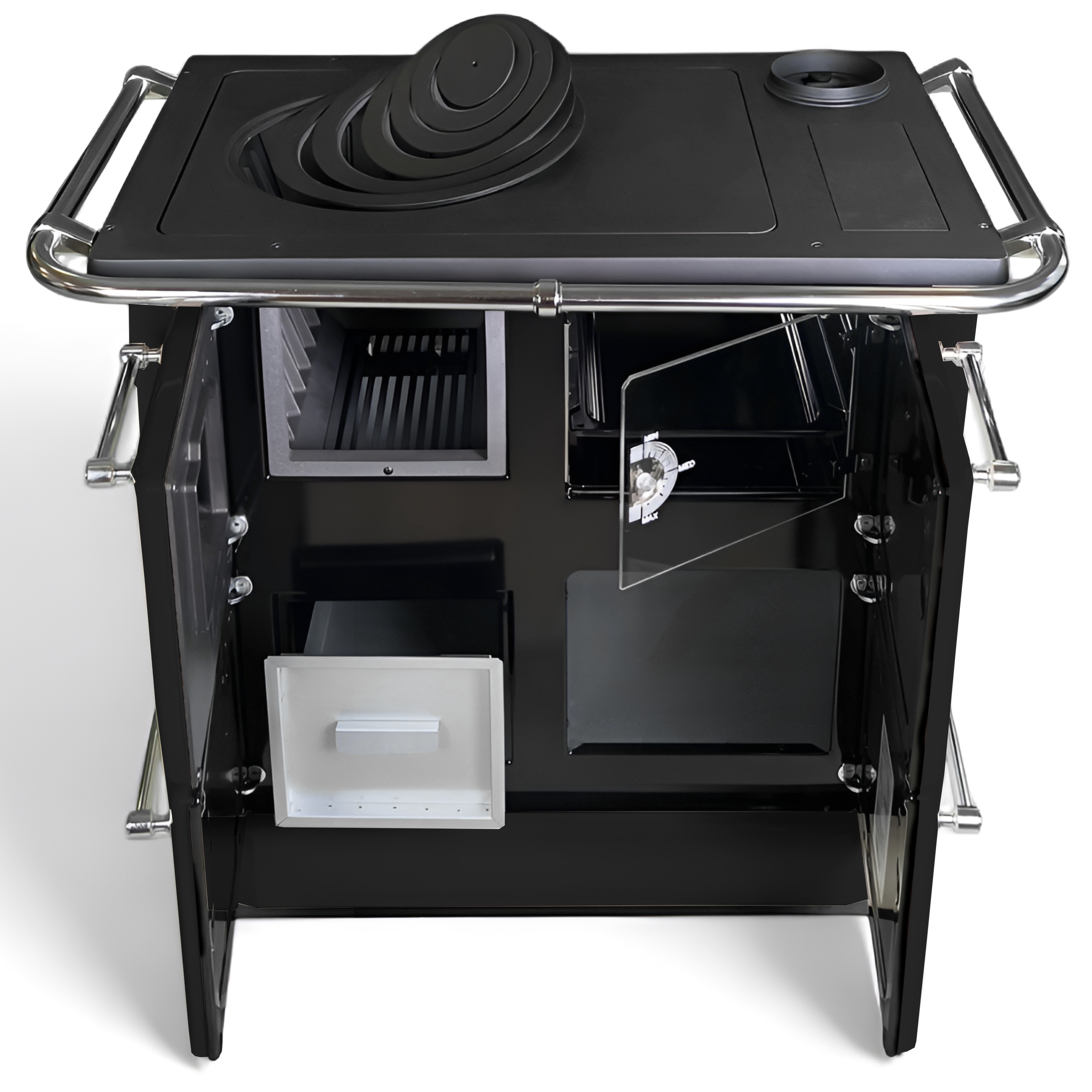 Čuguna malkas plīts ar cepeškrāsni melna SOLE XL | 11kW