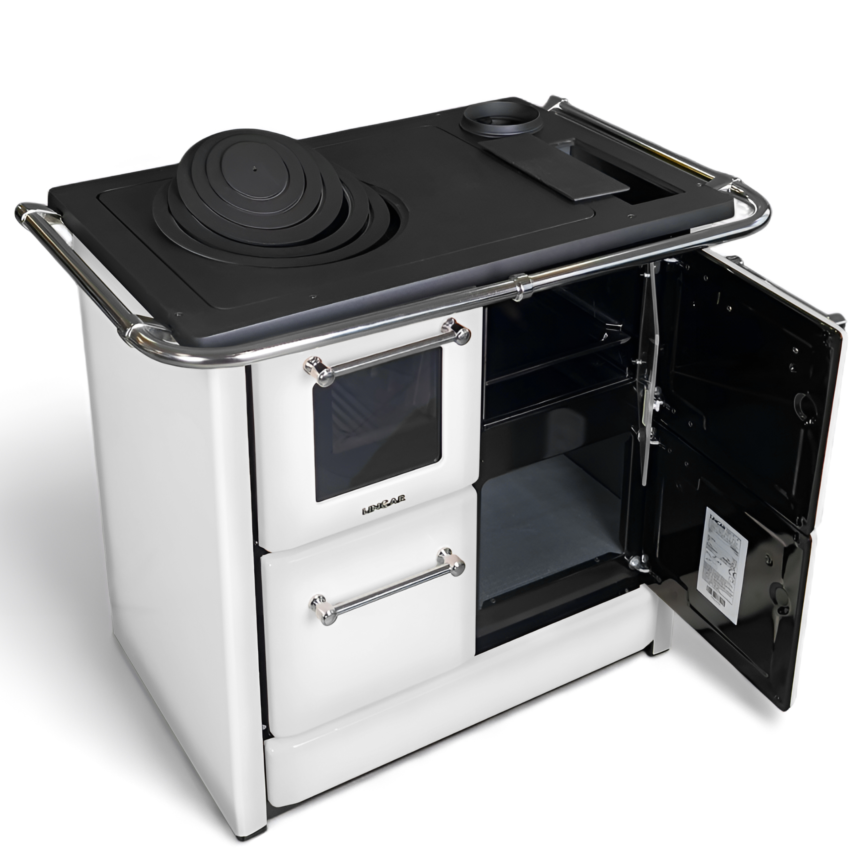 Čuguna malkas plīts ar cepeškrāsni balta SOLE XL | 11kW