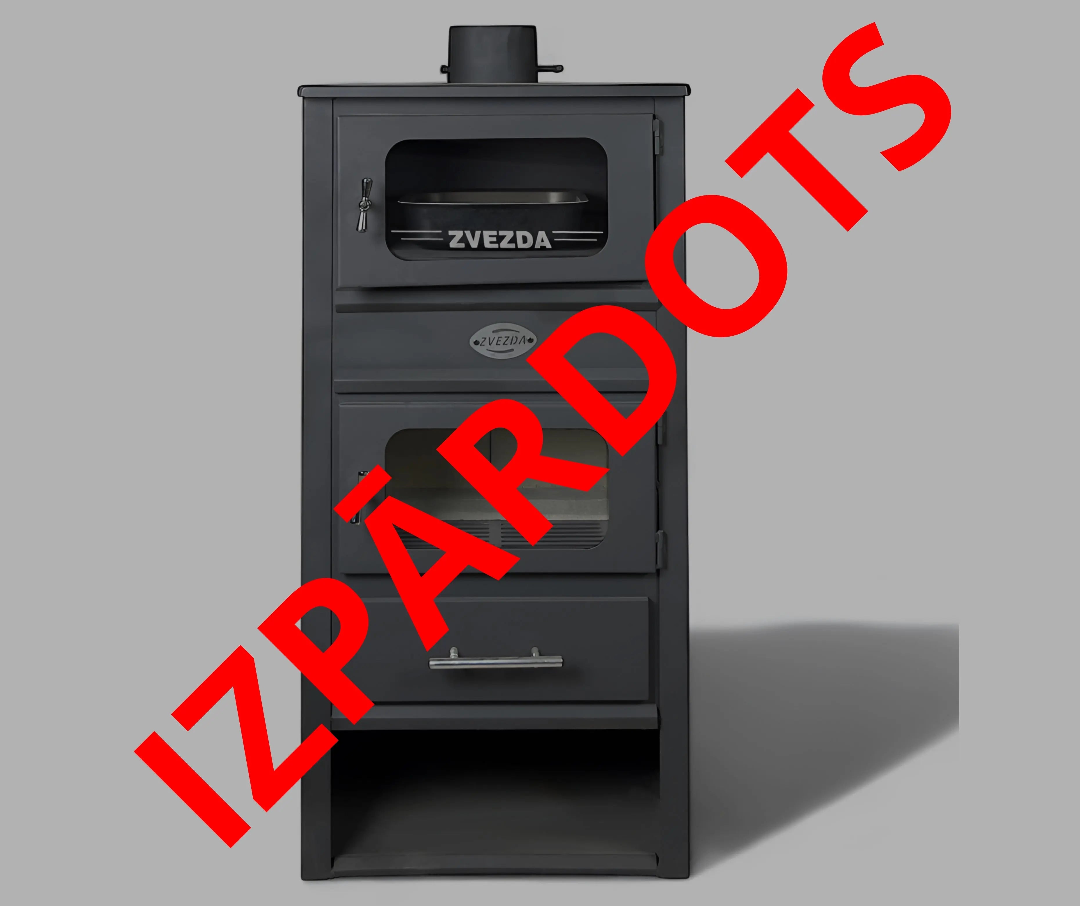 OPTIMA | Wood-Burning Stove with Oven – 11 kW – Anthracite Zvezda