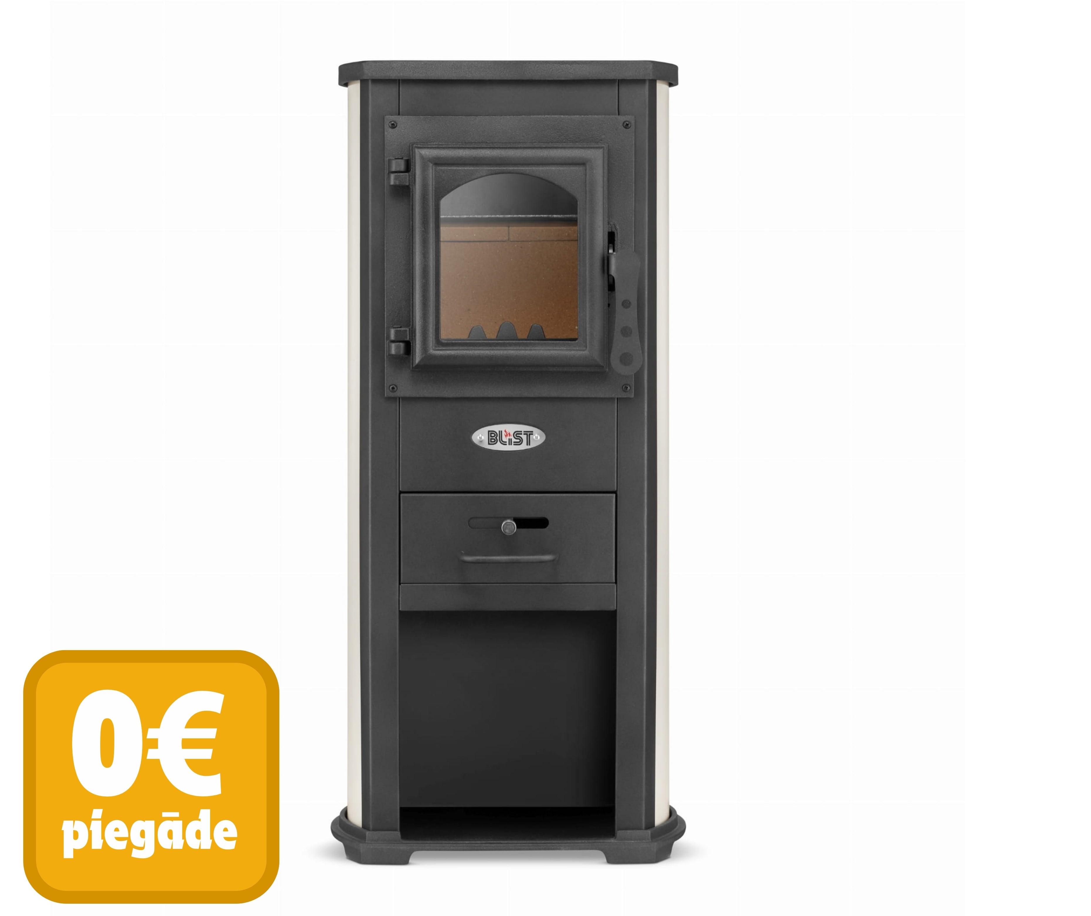 ECONOMIK | Čuguna malkas krāsns – 6,4 kW - bēša