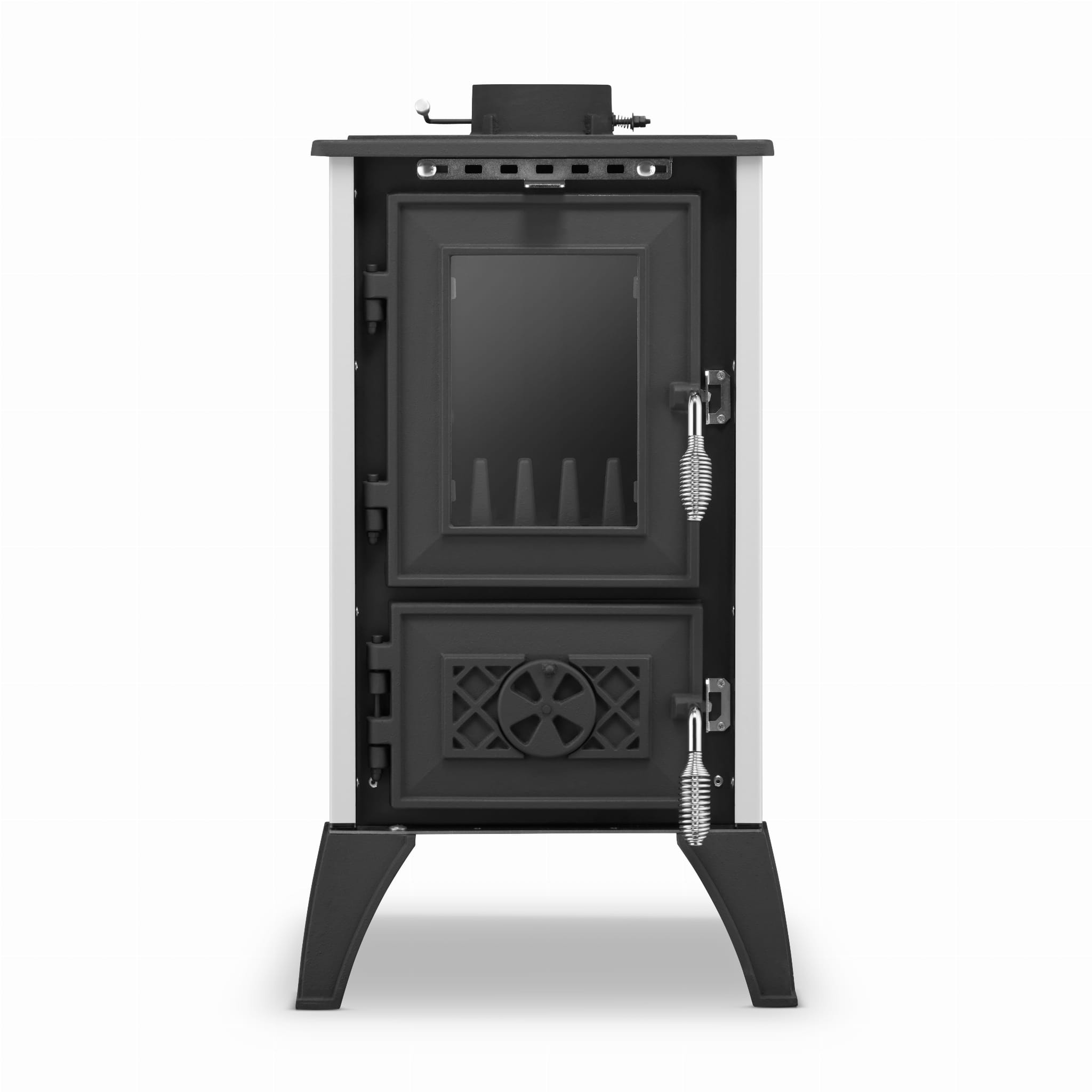 IGLO | Čuguna malkas krāsns ar sildvirsmu – 13,5 kW – Balta