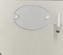 Upper flue outlet cover, leveled with the satin-finished top