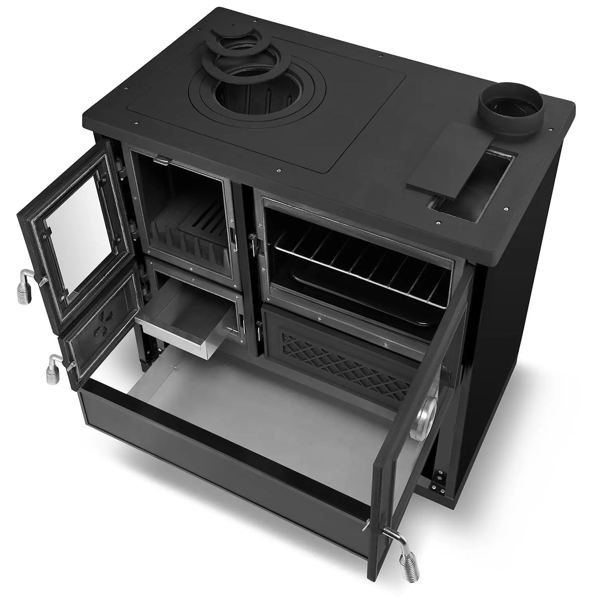 Simge Soba BELLA | Cast Iron & Steel Cooking Stove with Oven – 9 kW - Black Simge Soba