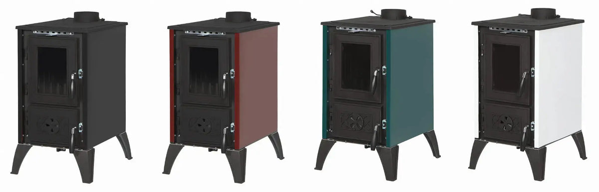 Simge Soba IGLO | Cast Iron & Steel Wood Stove with Hot Plate – 10 kW - Green Simge Soba