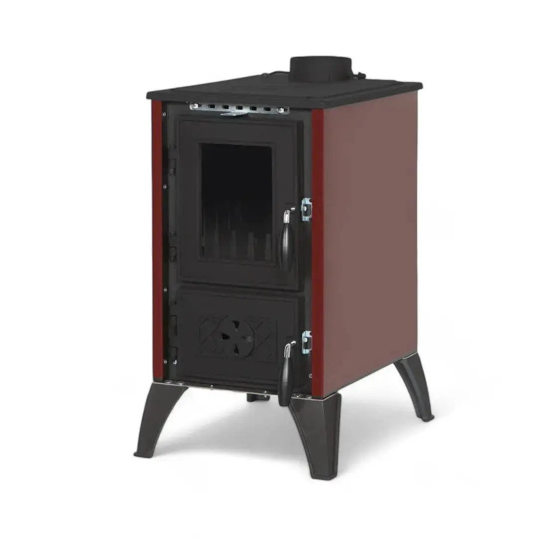 Simge Soba IGLO | Cast Iron & Steel Wood Stove with Hot Plate – 10 kW - Red Simge Soba