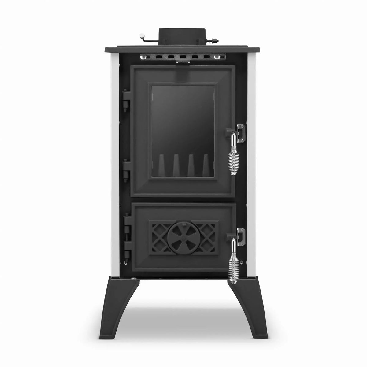 Simge Soba IGLO | Cast Iron & Steel Wood Stove with Hot Plate – 10 kW - White Simge Soba