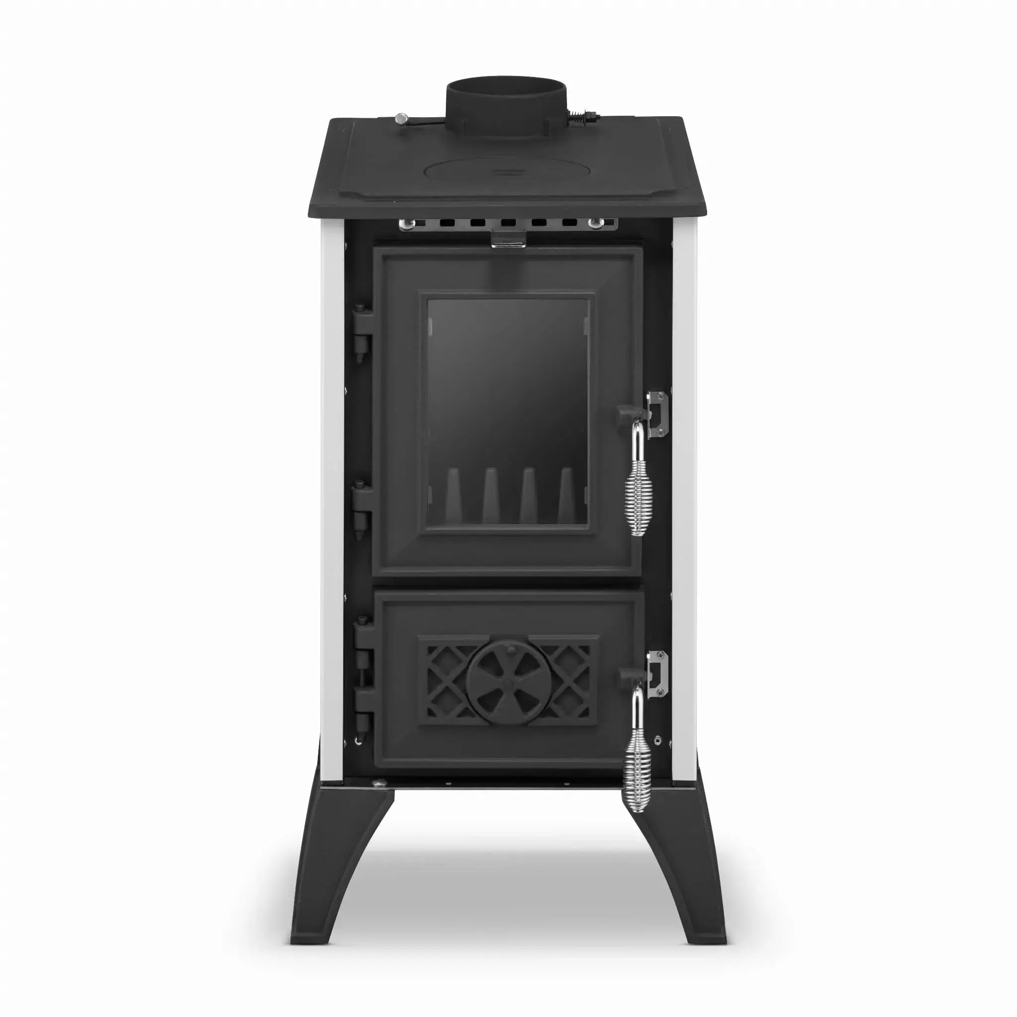 Simge Soba IGLO | Cast Iron & Steel Wood Stove with Hot Plate – 10 kW - White Simge Soba
