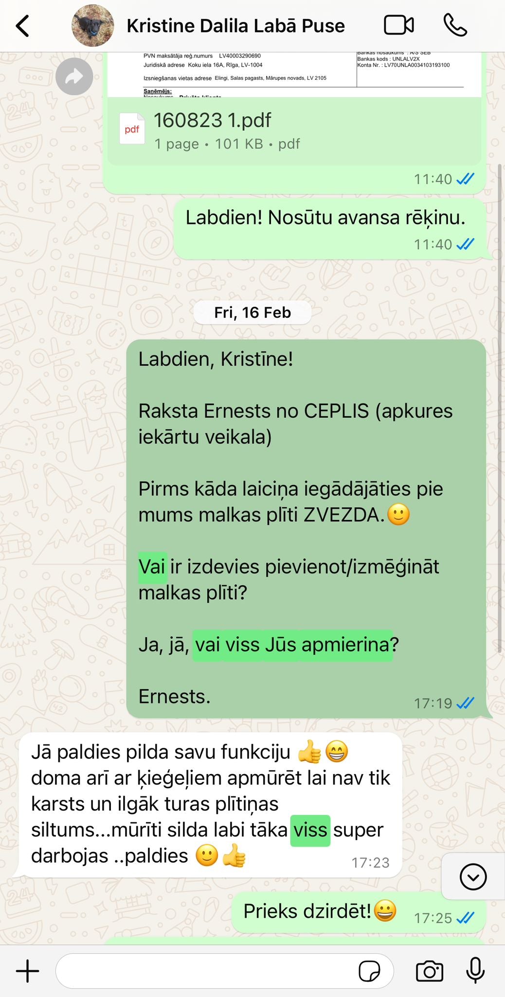 Klienta atsauksme par ceplis.eu