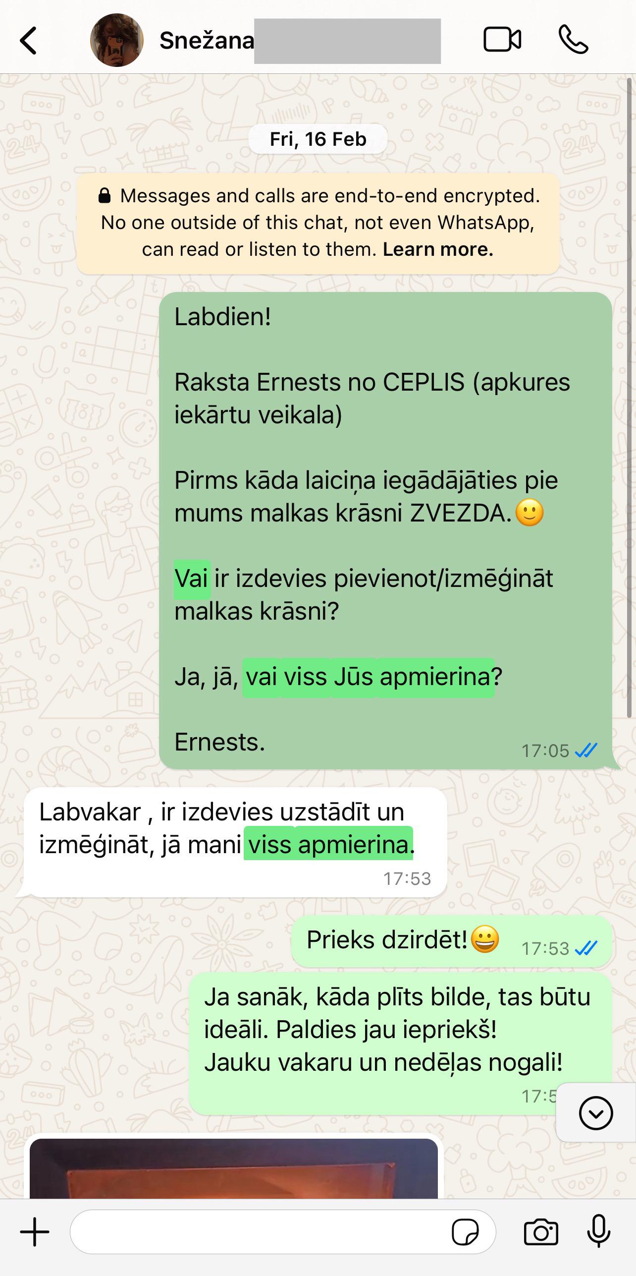 Klienta atsauksme par ceplis.eu