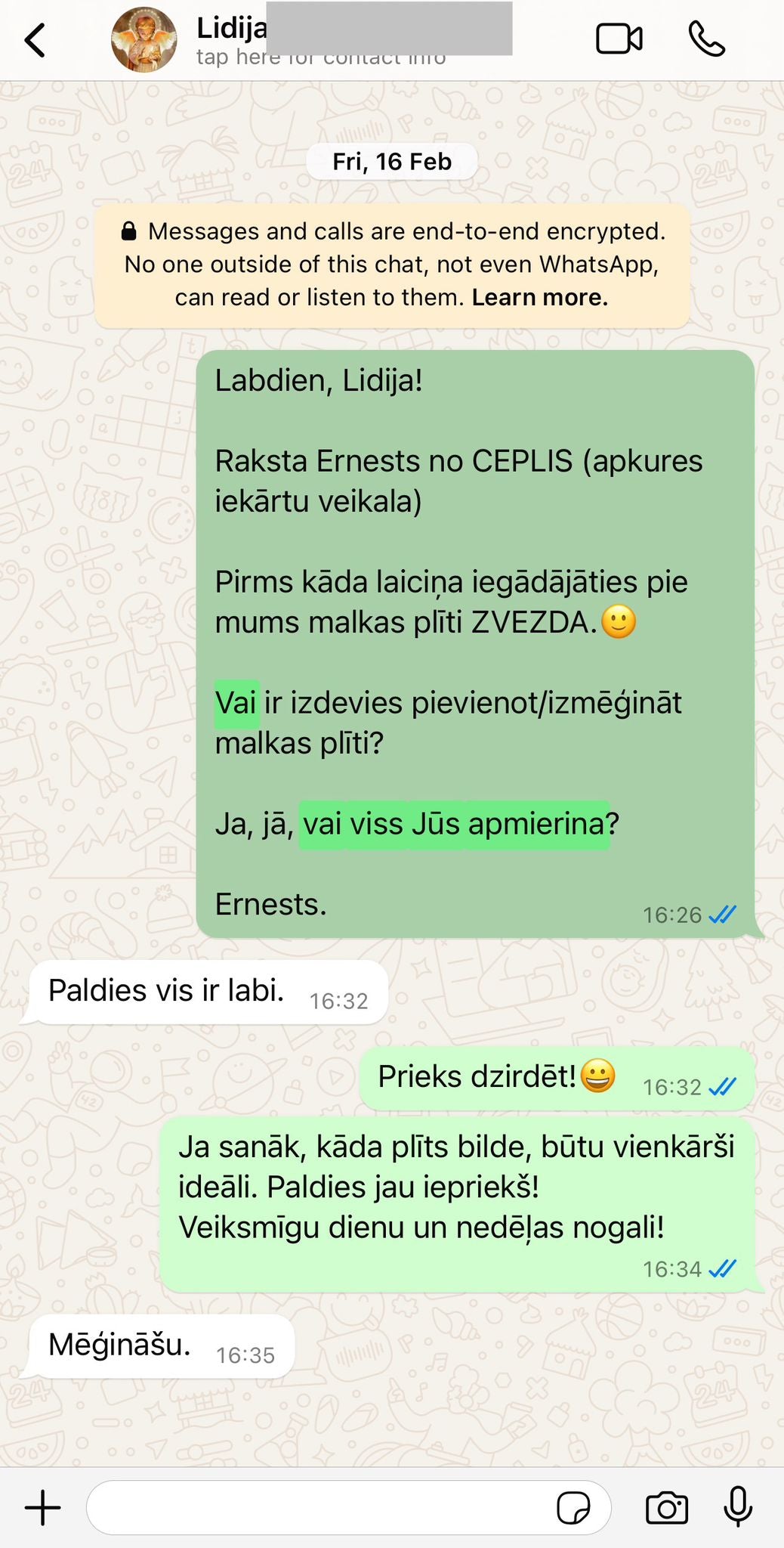 Klienta atsauksme par ceplis.eu