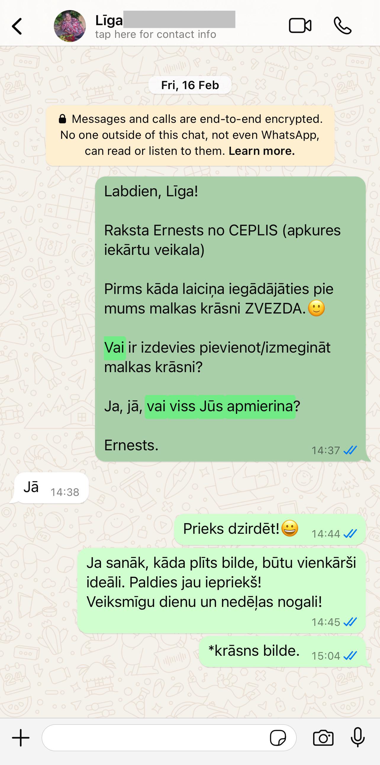 Klienta atsauksme par ceplis.eu