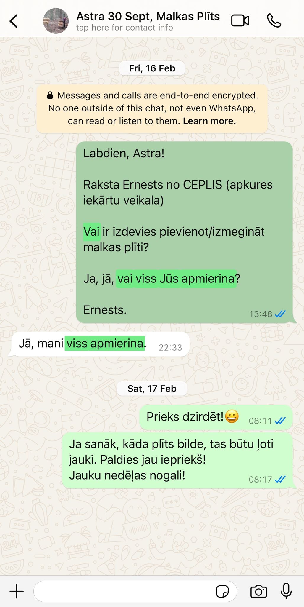 Klienta atsauksme par ceplis.eu