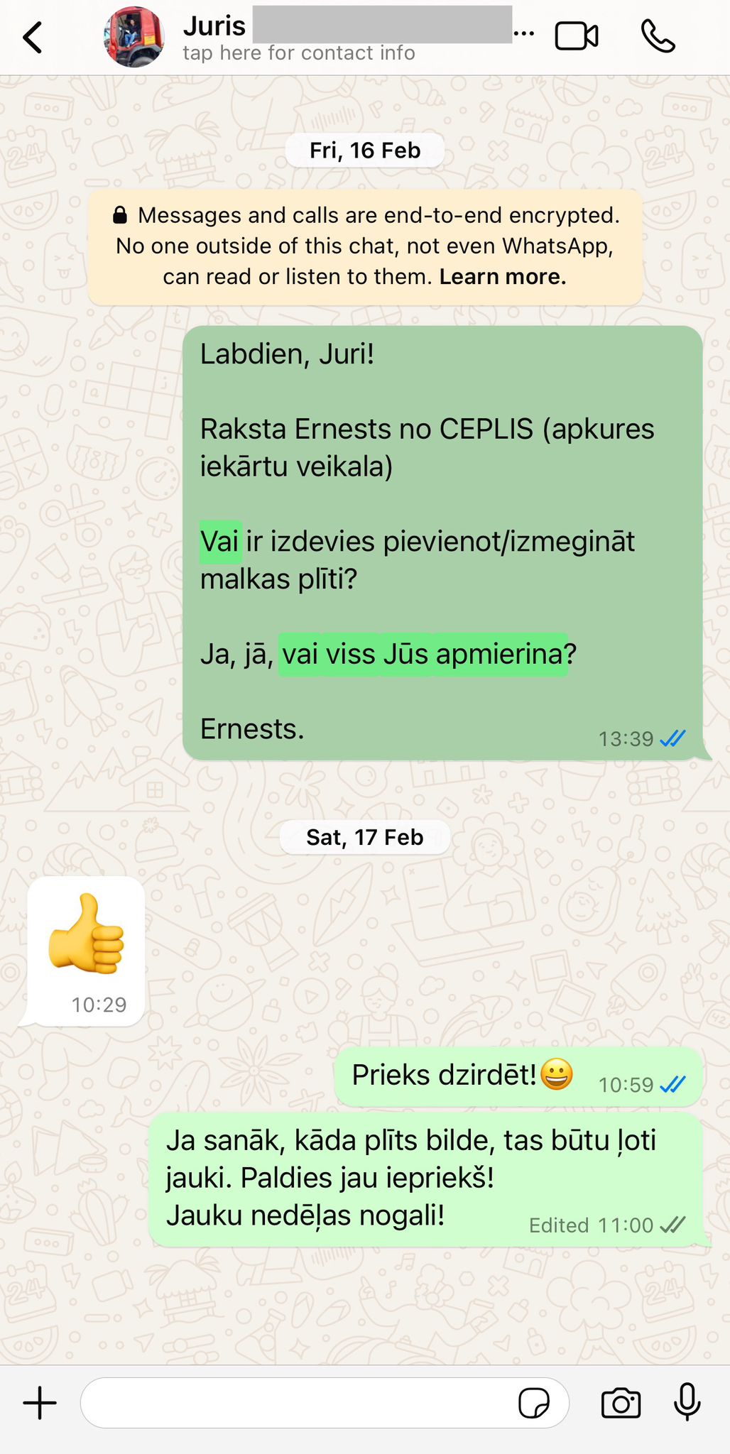 Klienta atsauksme par ceplis.eu