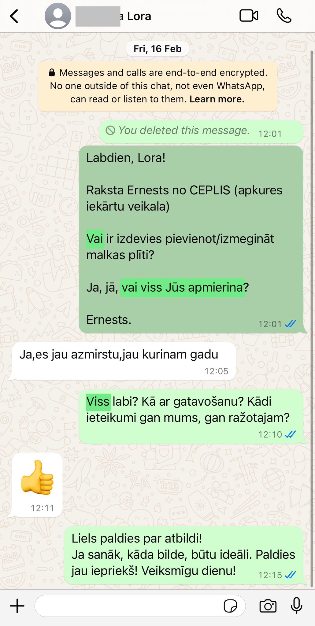 Klienta atsauksme par ceplis.eu