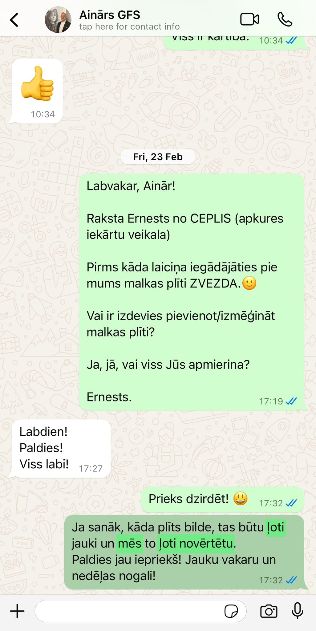 Klienta atsauksme par ceplis.eu