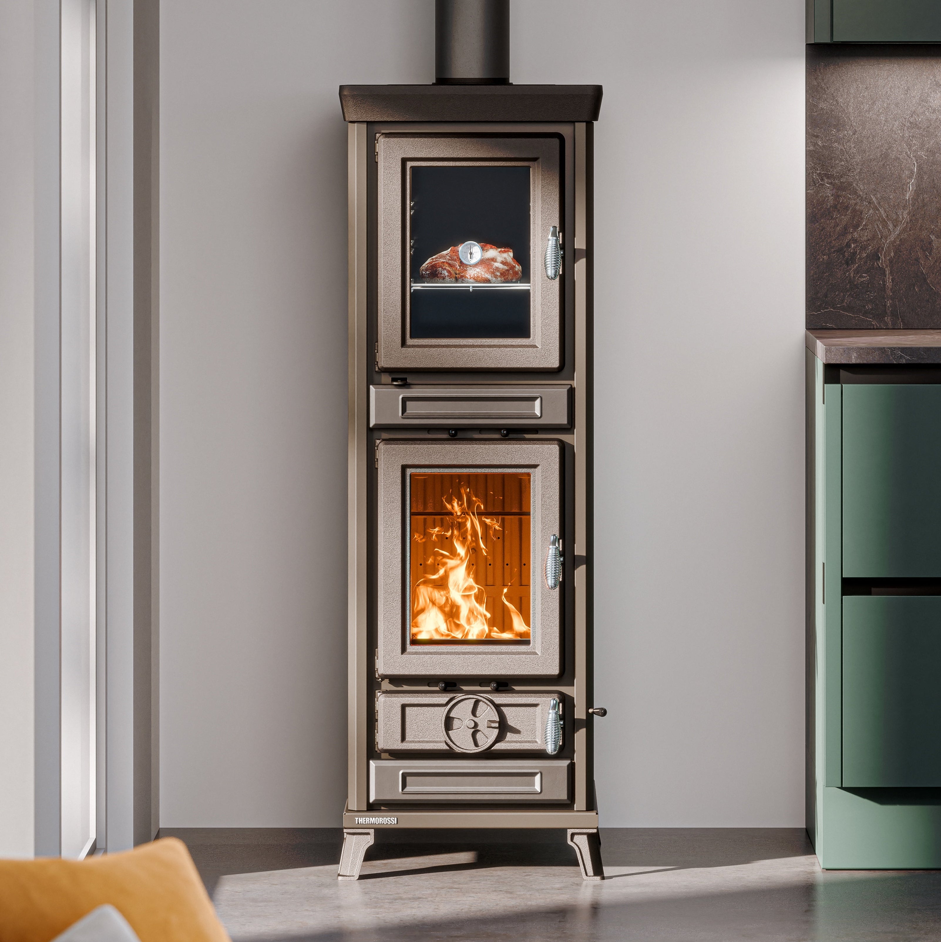 Thermorossi AGNESE EVO | Cast Iron Stove with Oven – 7,5 kW