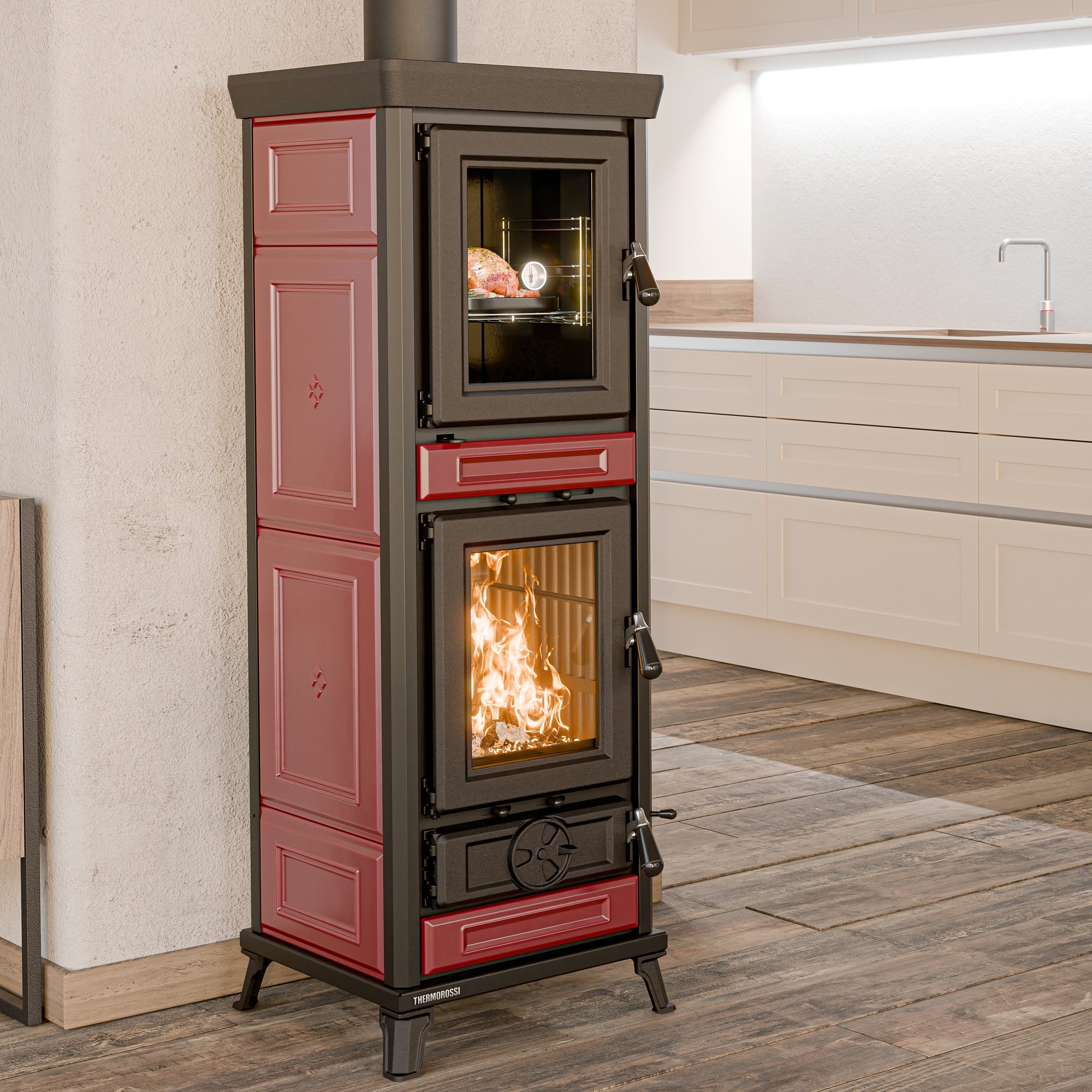 Thermorossi AGNESE MAIOLICA | Cast Iron Stove with Oven – 7,5 kW
